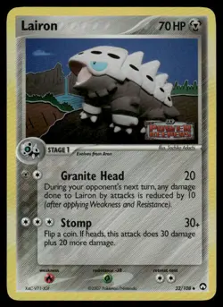 Pokemon Cards Lairon 32/108 STAMPED Power Keepers Uncommon LP - Image 1