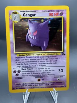 Pokemon TCG Gengar Fossil Holo Card 5/62 Stage 2 Rare 1999 Wizards 80 HP - Image 1