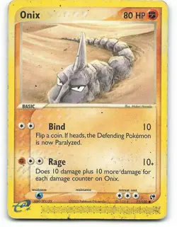 POKEMON CARD ONIX 71/100 NO 095 ROCK SNAKE POKEMON TCG CCG - Image 1