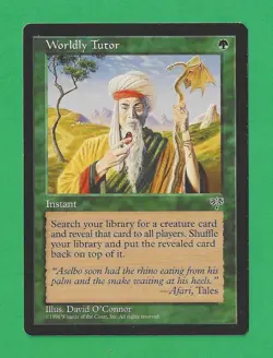 1996 Magic the Gathering - Worldly Tutor - Mirage MTG - Image 1