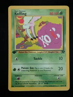 1st Edition Koffing 58/82 Team Rocket Pokemon Card WOTC TCG 2000 - Image 1