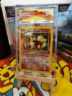 Vintage Blaine’s Arcanine Gym Challenge holo Ace 8 pokemon card - Image 1