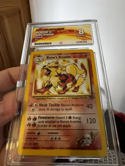 Vintage Blaine’s Arcanine Gym Challenge holo Ace 8 pokemon card - Image 3