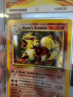 Vintage Blaine’s Arcanine Gym Challenge holo Ace 8 pokemon card - Image 4