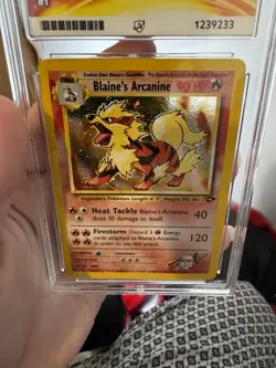 Vintage Blaine’s Arcanine Gym Challenge holo Ace 8 pokemon card - Image 5