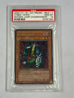 YUGIOH PSA 10 2004 Cyber-Stein SJC-EN001 Ultra Rare Prize Card small crack *1324 - Image 1