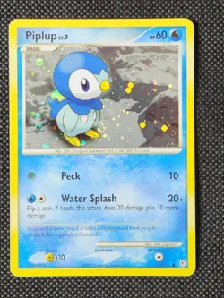 Played (LP) Piplup Cosmos-Holo Swirl A #93 Diamond and Pearl Pokemon TCG - Image 1
