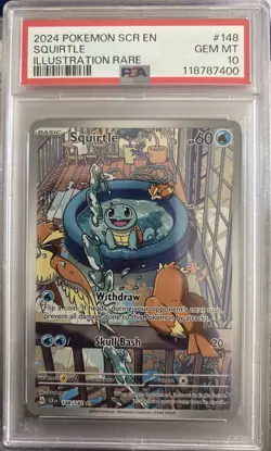 Pokemon TCG Squirtle 148/142 Secret Rare Alt Art Full Art Pidgey and Pool - Image 1