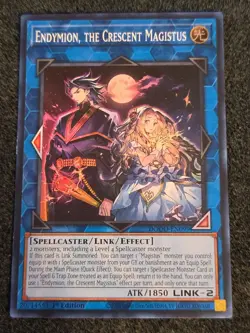 Yugioh! Endymion, the Crescent Magistus DOOD-EN099 SUPER RARE In Hand - Image 1