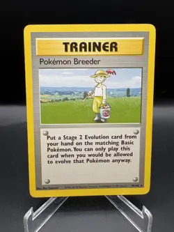 Pokemon Breeder 76/102 Rare Base Set Unlimited Pokemon LP - Image 1