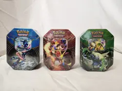 Pokemon Kalos Power Tin Set, Chesnaught, Delphox, Greninja - SEALED - Image 1