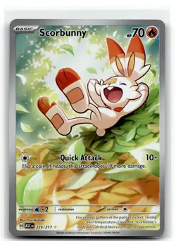 Scorbunny 225/217 Illustration Rare Ascended Heroes Pokemon Holo NM - Image 1