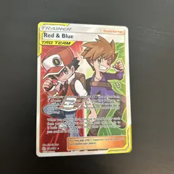 Red & Blue 234/236 Full Art Trainer 2019 Cosmic Eclipse Pokemon Card NM - Image 1
