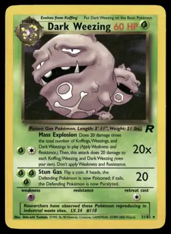 Dark Weezing 31/82 Rare Team Rocket Pokemon LP - Image 1