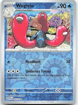 WUGTRIO 057/198 Scarlet & Violet Pokemon Reverse Holo Uncommon Near Mint - Image 1