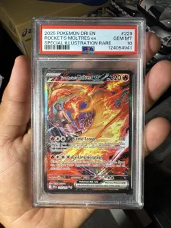 Pokemon Moltres EX Team Rockets Destined Rivals Card 229/182 PSA 10 - Image 1