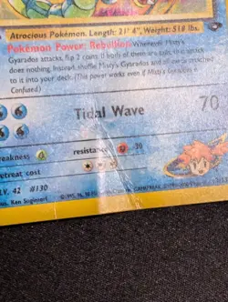 Misty’s Gyarados 13/132 1st Edition Gym Challenge Holo Pokemon Card WOTC DMG - Image 3