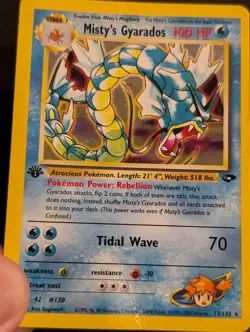 Misty’s Gyarados 13/132 1st Edition Gym Challenge Holo Pokemon Card WOTC DMG - Image 4