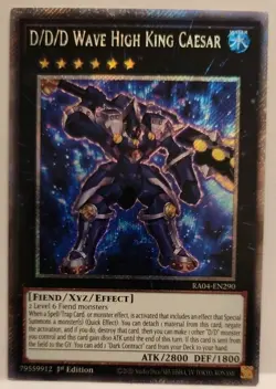 Yu-Gi-Oh D/D/D Wave High King Caesar RA04-EN290 Platinum Secret Rare 1st Edition - Image 1