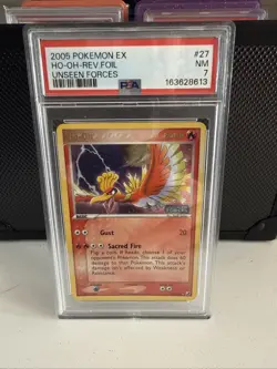 Pokemon Card Ho-Oh EX Unseen Forces 27/115 Holo Rare PSA 7 Near Mint - Image 1