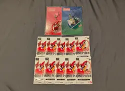 ROUND1 x Bandai One Piece Card Game Promo English 10 sealed packs + 2 key chains - Image 1