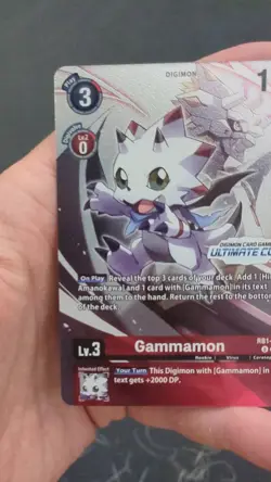 Digimon Card Game Gammamon RB1-005 Ultimate Cup Holo Digimon Card (top 16) - Image 2