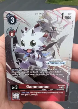 Digimon Card Game Gammamon RB1-005 Ultimate Cup Holo Digimon Card (top 16) - Image 1