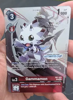 Digimon Card Game Gammamon RB1-005 Ultimate Cup Holo Digimon Card (top 16) - Image 1