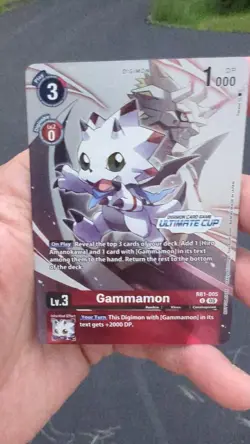 Digimon Card Game Gammamon RB1-005 Ultimate Cup Holo Digimon Card (top 16) - Image 2