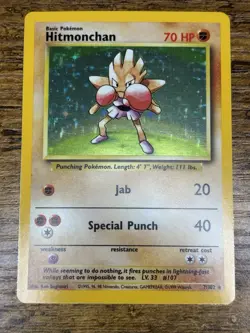Hitmonchan - 7/102 - Pokemon Base Set Unlimited Holo Rare Card WOTC NM - Image 1