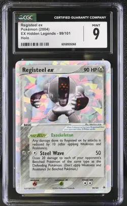 CGC 9 MINT Registeel ex 2004 EX Hidden Legends 99/101 Holo Pokemon Card - Image 1
