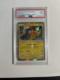 2018 Pokemon Japanese SM Promo #249 Pikachu P.M. Card Friendly Psa9 - Image 1