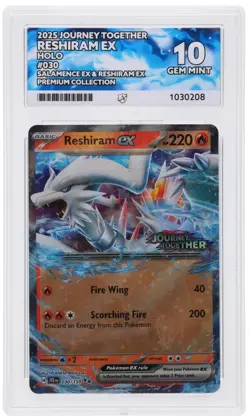 ACE 10 Reshiram ex 030/159 Journey Together Premium Collection Box Stamp Pokemon - Image 1