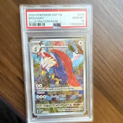 Pokemon Braviary Illustration Rare Holo Sv08 Surging Sparks #214/191 PSA 10 - Image 3