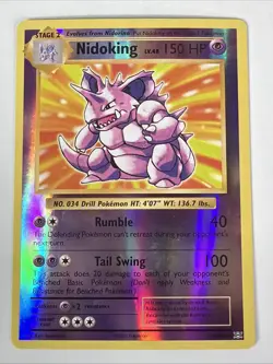 Nidoking 45/108 Evolutions Reverse Holofoil Rare Pokemon Card LP - Image 1