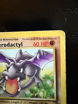 Aerodactyl 16/62 Fossil 1999 Pokemon Card Non-Holo Rare Unlimited Damaged - Image 3