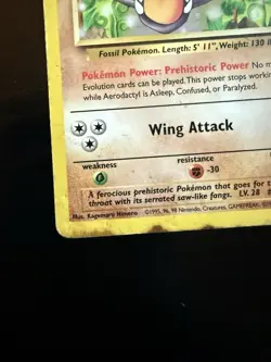 Aerodactyl 16/62 Fossil 1999 Pokemon Card Non-Holo Rare Unlimited Damaged - Image 5