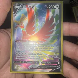 Pokemon TCG Ho-Oh V Full Art Holo Ultra Rare Card 187/195 Silver Tempest NM - Image 1