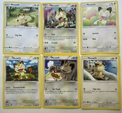 Meowth 6 Card Lot ~Cute cards~ Pokemon TCG - perfect for Meowth collectors - Image 1
