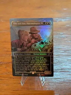 Ellie and Alan, Paleontologists | NM | Borderless FOIL | REX | R 0010 | MTG - Image 1