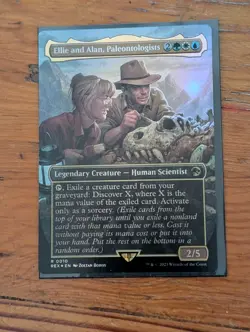 Ellie and Alan, Paleontologists | NM | Borderless FOIL | REX | R 0010 | MTG - Image 3