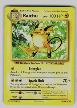 Raichu (XY Evolutions) 36/108 Rare Deck Exclusives Pokemon Lightly Played - Image 1
