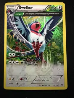 Swellow Holo Rare - 2015 Pokemon XY Roaring Skies 72/108 - Image 1