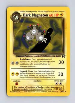 Dark Magneton 28/82 R Team Rocket Unlimited HP Pokemon (SURFACE STAIN) - Image 1