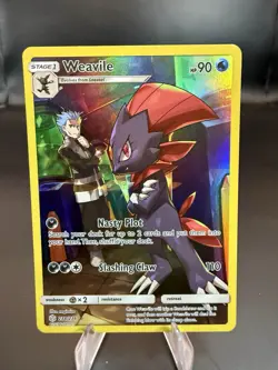 Weavile 238/236 Secret Rare Full Art Holo - SM Cosmic Eclipse Pokemon TCG - Image 1