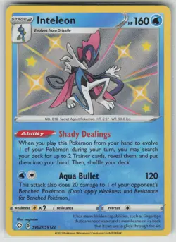 Pokemon Inteleon Shiny Holo Rare Shining Fates: Shiny Vault SV027/SV122 NM - Image 1