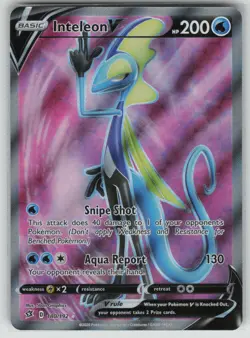 Pokemon Inteleon V (Full Art) Ultra Rare Holo SWSH02: Rebel Clash 180/192 NM - Image 1