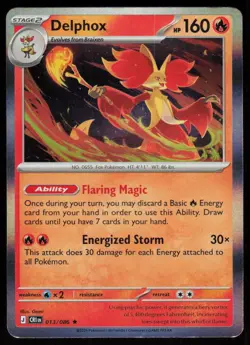 Delphox 013/086 Rare Chaos Rising Pokemon Holo Near Mint - Image 1