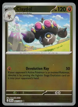 Claydol 047/086 Uncommon Chaos Rising Pokemon Reverse Holo Near Mint - Image 1