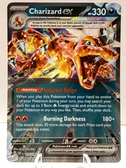 Pokemon Charizard ex 125/197 Obsidian Flames Scarlet & Violet Double Rare - Image 2